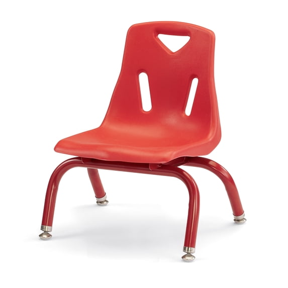 Stacking Chair with Powder-Coated Legs - 8" Ht - Red