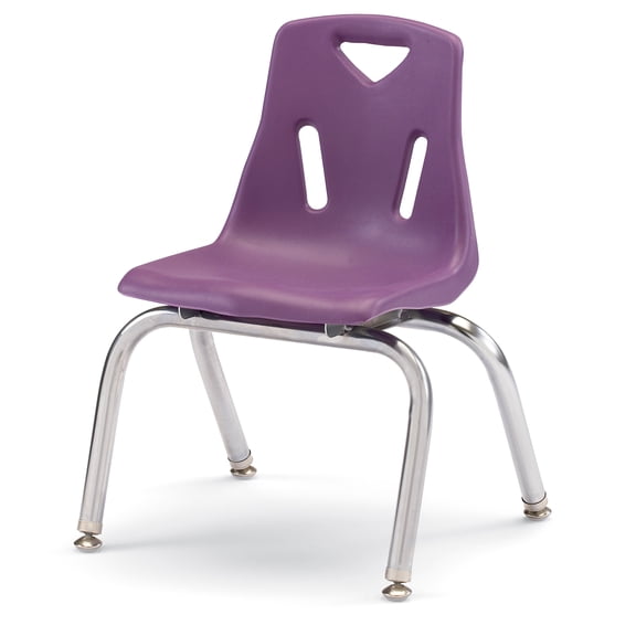 Stacking Chair with Chrome-Plated Legs - 12" Ht - Purple