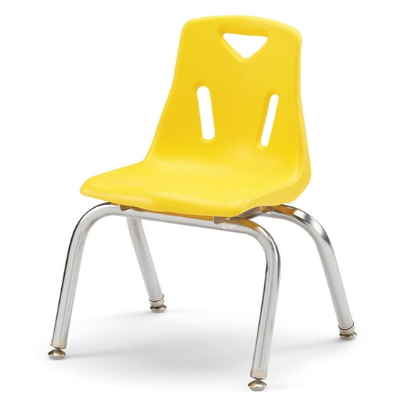 Stacking Chair with Chrome-Plated Legs - 12" Ht - Yellow