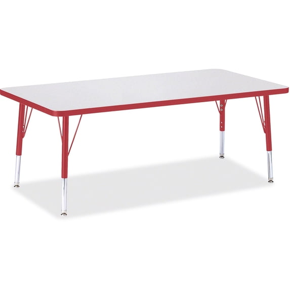 Jonti-Craft Kydz Activity Table - Rectangle-Color:Gray/red,Size:30" X 60" 11" - 15"