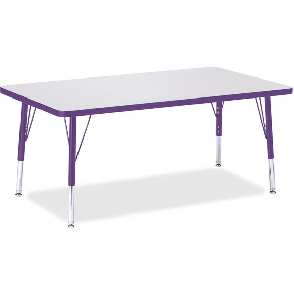 Jonti-Craft Kydz Activity Table-Color:Gray Top / Purple Edge,Height:Toddler Height,Size:30" X 48" Rectangle