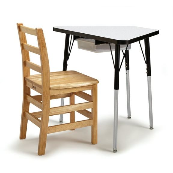 Tall Trapezoid Desk - Gray/Black/Black