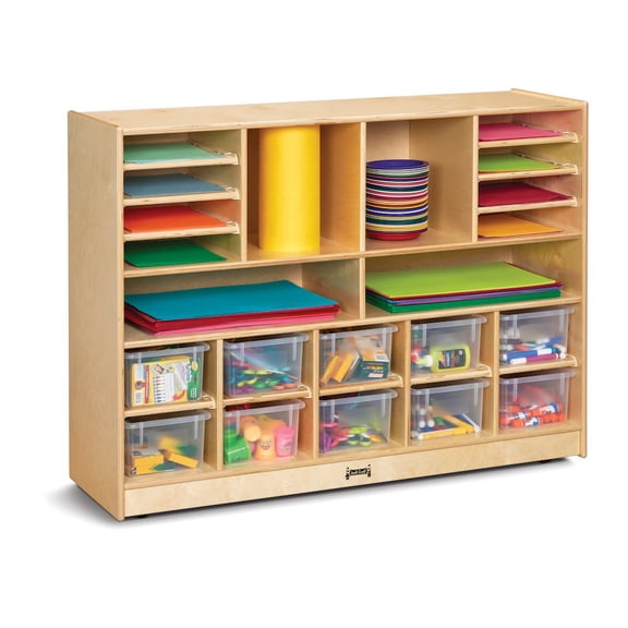 Deluxe Sectional Cubbie-Tray Mobile Unit - with Clear Trays