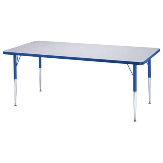 Jonti-Craft 6473JCE003 KYDZ ACTIVITY TABLE - RECTANGLE - 30 INCH x 48 INCH 15 INCH - 24 INCH HT - GRAY/BLUE