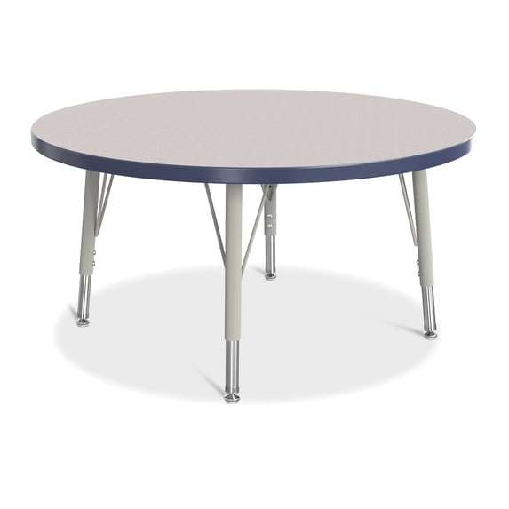 Berries 6488JCE112 Round Activity Table, E-Height, 36" Diameter, Gray/Navy/Navy