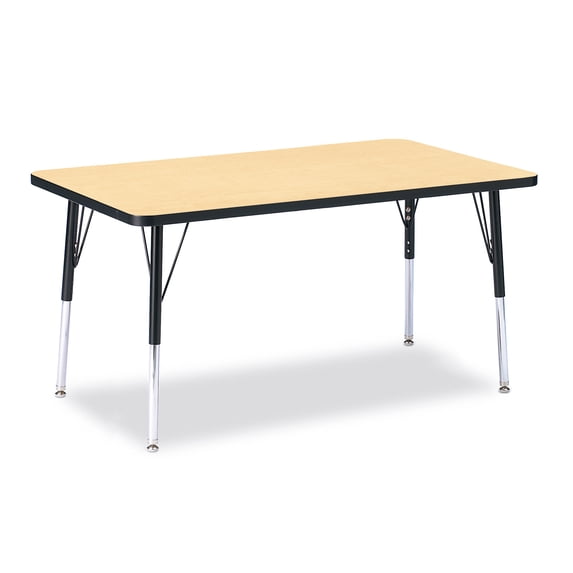 Rectangle Activity Table - 30" X 48", A-height - Maple/Black/Black