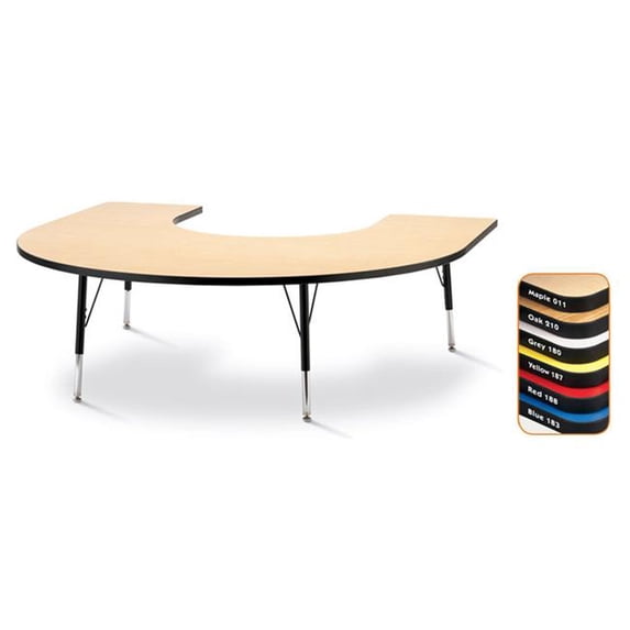 Toddler Black Edge Horseshoe Table