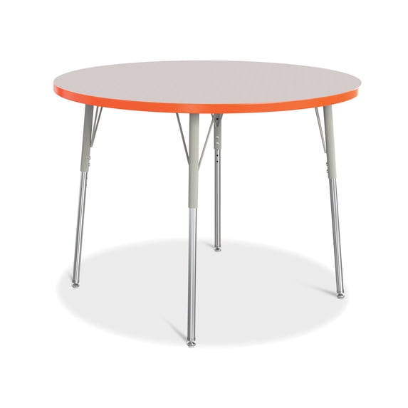 Round Activity Table - 42" Diameter, A-height - Freckled Gray/Orange/Gray