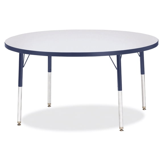 Round Activity Table - 42" Diameter, A-height - Freckled Gray/Navy/Gray