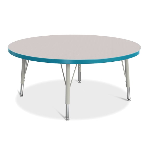 Round Activity Table - 42" Diameter, E-height - Freckled Gray/Teal/Gray