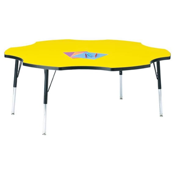Adult Black Edge Six-leaf Table