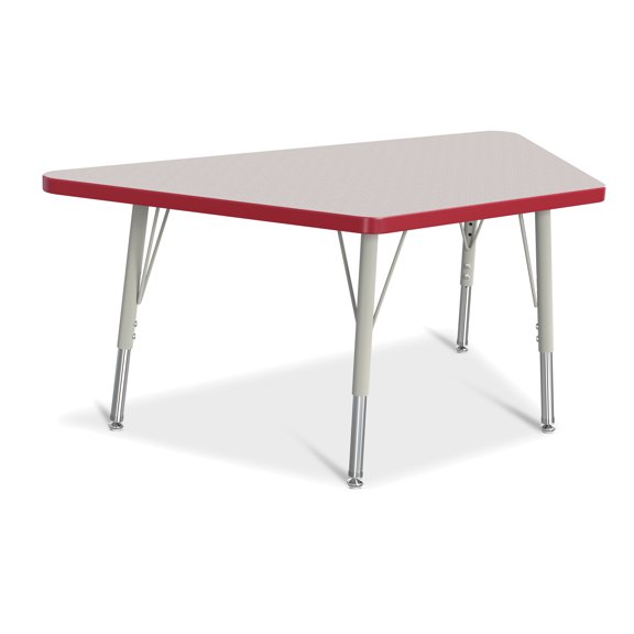 RAINBOW ACCENTS 6438JCE008 KYDZ ACTIVITY TABLE - TRAPEZOID - 24 in. x 48 in. 15 in. - 24 in. HT - GRAY - RED