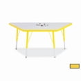 thumbnail image 1 of Trapezoid Activity Tables - 30" X 60", E-height - Freckled Gray/Yellow/Gray, 1 of 2