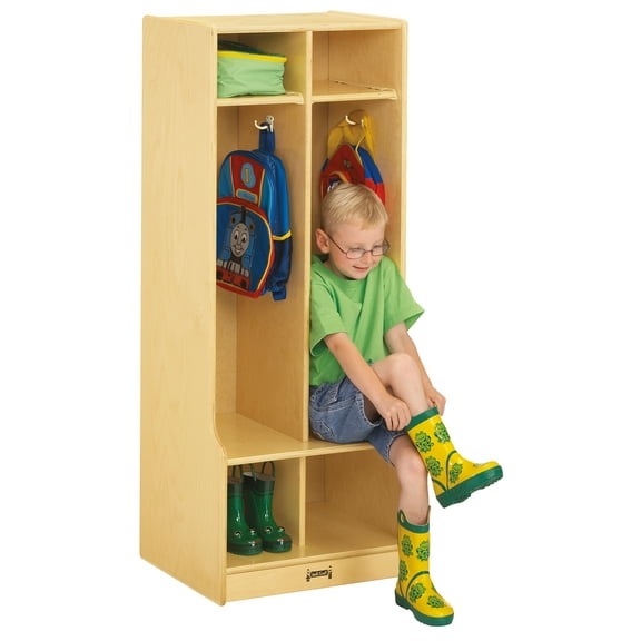 2 Section Coat Locker with Step