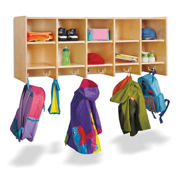 10 Section Wall Mount Coat Locker - without Trays