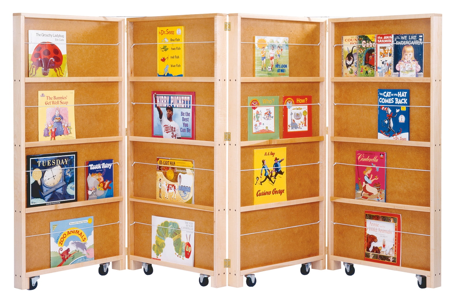 Mobile Library Bookcase - 4 Sections - Walmart.com