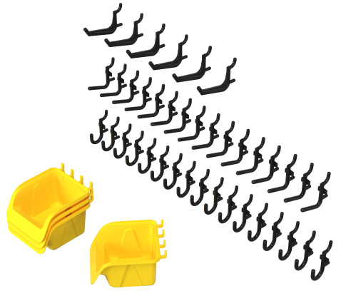 Pegboard Hooks & Bins - 43 Piece Set