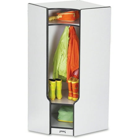 Jonti-Craft Rainbow Accents 3-double Hooks Step Corner Coat Locker