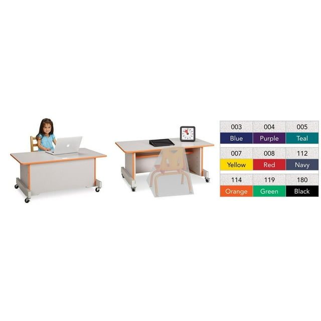 Jonti-Craft Rainbow Accents Apollo Single Computer Desk-Trim:Navy
