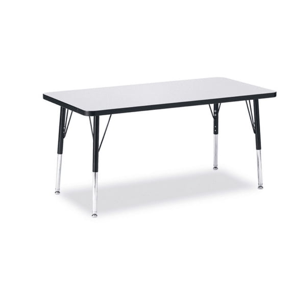 Rectangle Activity Table - 24" X 48", E-height - Freckled Gray/Black/Black