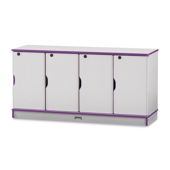 Stacking Lockable Lockers -  Single Stack - Purple