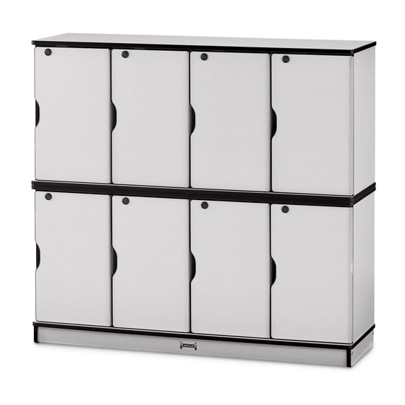 Stacking Lockable Lockers -  Double Stack - Black
