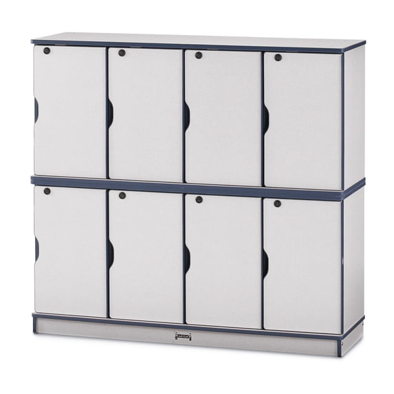 Stacking Lockable Lockers -  Double Stack - Navy
