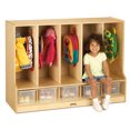 thumbnail image 1 of Toddler 5 Section Coat Locker with Step - with Clear Cubbie-Trays, 1 of 6