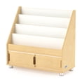 thumbnail image 1 of 4 Shelf Wooden Classroom Bookshelf Display Stand, 1 of 7