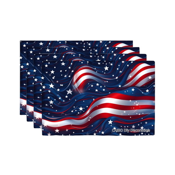 Joocar American Flag Design Table Mats Set Of 4 For Home Kitchen Table Decor 12x18 inch