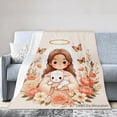 thumbnail image 1 of Joocar Angel With Lamb Floral Design Fleece Throw Blanket For Winter Gift Home Sofa Bed Decoration 40x50 inch, 1 of 5