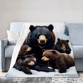 thumbnail image 1 of Joocar Bear Family Flannel Throw Blanket For Winter Gift Home Sofa Bed Decoration 40x50 inch, 1 of 5