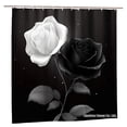 thumbnail image 1 of Joocar Black And White Rose Polyester Shower Curtain For Home Bathroom Bath Tub Decoration 72x72 Inch, 1 of 5