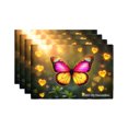 thumbnail image 1 of Joocar Butterfly Heart Glow Design Linen Table Mats Set Of 4 For Home Kitchen Table Decor 12x18 inch, 1 of 5