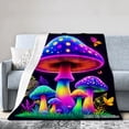 thumbnail image 1 of Joocar Colorful Mushroom Fantasy Fleece Blanket For Winter Gift Home Sofa Bed Decoration 50x60 inch, 1 of 5