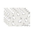 thumbnail image 1 of Joocar Cute Bunny Pattern Linen Table Mats Set Of 4 For Home Kitchen Table Decor 12x18 inch, 1 of 5