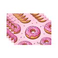 thumbnail image 1 of Joocar Donut Pattern Pink Icing Sprinkles Design Linen Table Mats Set Of 4 For Home Kitchen Table Decor 12x18 inch, 1 of 5
