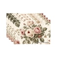 thumbnail image 1 of Joocar Floral Rose Pattern Table Mats Set Of 4 For Home Kitchen Table Decor 12x18 inch, 1 of 5