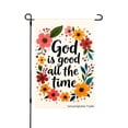 thumbnail image 1 of Joocar God Is Good All The Time Floral Linen Garden Flag For Spring Summer Home Outdoor Garden Yard Door Decor 12x18 Inch, 1 of 5