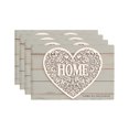 thumbnail image 1 of Joocar Heart Home Design Linen Table Mats Set Of 4 For Home Kitchen Table Decor 12x18 inch, 1 of 5