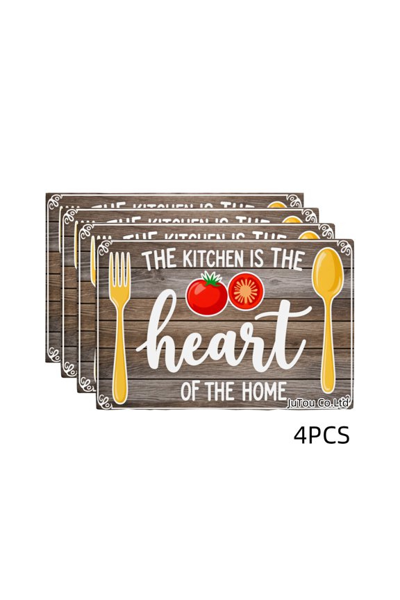Kitchen Is The Heart Of The Home Placemat Set Of 4 For Home Kitchen Table Decoration 12x18 Inch