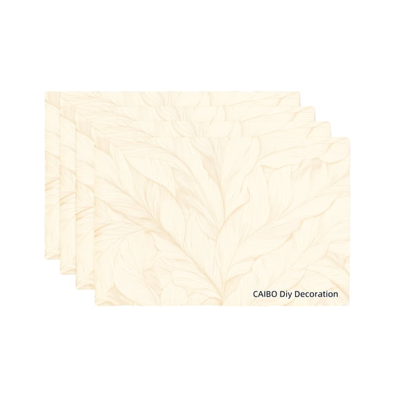 Joocar Leaf Pattern Beige Placemats Set Of 4 For Home Kitchen Table Decor 12x18 inch