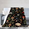 thumbnail image 1 of Joocar Mushroom And Flowers Flannel Blanket For Winter Gift Home Sofa Bed Decoration 40x50 inch, 1 of 5