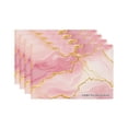 thumbnail image 1 of Joocar Pink Marble Gold Vein Placemats Set Of 4 For Home Kitchen Table Decor 12x18 inch Linen Table Mats Set Of 4 For Home Kitchen Table Decor 12x18 inch, 1 of 5