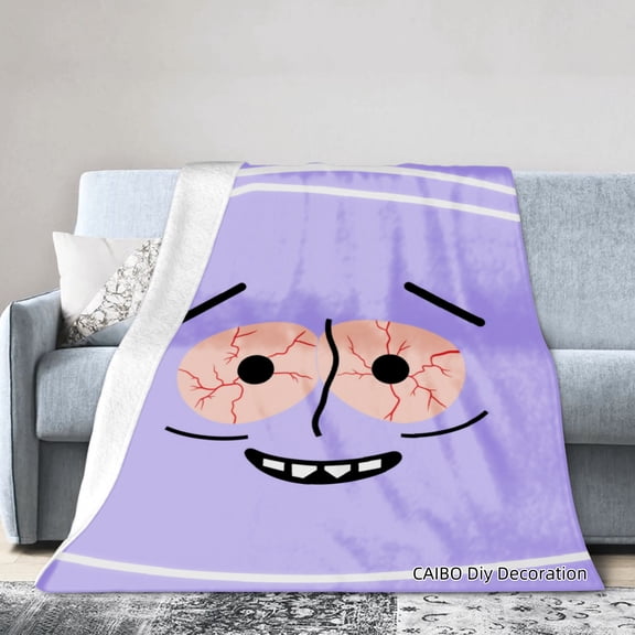 Joocar Purple Cartoon Face Flannel Throw Blanket For Winter Gift Home Sofa Bed Decoration 40x50 inch