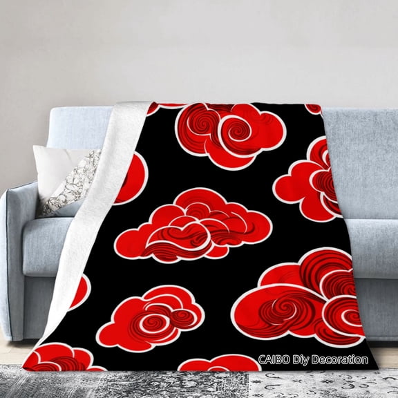 Joocar Red Cloud Pattern Flannel Throw Blanket For Winter Gift Home Sofa Bed Decoration 40x50 inch