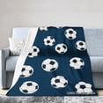 thumbnail image 1 of Joocar Soccer Ball Pattern Fleece Blanket For Winter Gift Home Sofa Bed Decoration 50x60 inch, 1 of 5