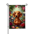 thumbnail image 1 of Joocar Spring Garden Flag Dachshund Floral Garden Art Print Linen Summer Garden Flags for Outside 12x18 inch, 1 of 5