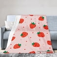 thumbnail image 1 of Joocar Strawberry Pattern Flannel Throw Blanket For Winter Gift Home Sofa Bed Decoration 40x50 inch, 1 of 5