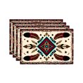 thumbnail image 1 of Joocar Tribal Feather Pattern Table Mats Set Of 4 For Home Kitchen Table Decor 12x18 inch, 1 of 5